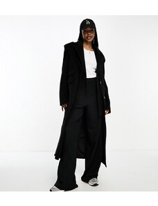 Esclusiva 4th & Reckless Tall - Cappotto elegante nero taglio lungo effetto lana