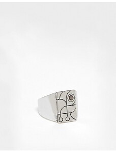 Icon Brand - Anello con sigillo astratto color argento