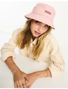Levi's - Cappello da pescatore rosa con etichetta del logo