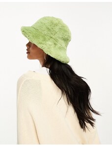 ASOS DESIGN - Cappello da pescatore verde in pelliccia sintetica