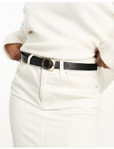 ASOS DESIGN - Cintura da jeans skinny per vita e fianchi con fibbia astratta-Nero