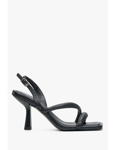 Women's Black Soft-Strap High-Heeled Sandals Estro ER00113387