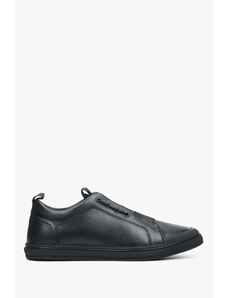 Men's Black Sneakers made of Genuine Leather Estro ER00112391