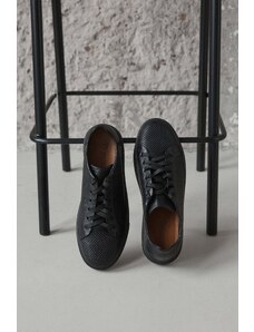 Men's Black Low-Top Sneakers with Perforations for Summer Estro ER00112593