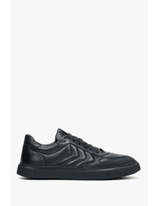 Men's Black Leather Low-Top Sneakers Estro ER00111760