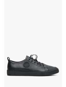 Men's Black Low-Top Sneakers made of Genuine Leather Estro ER00112392