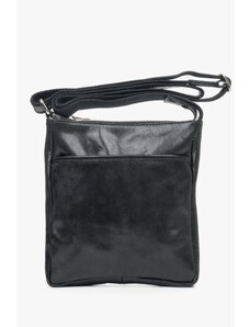 Men's Black Leather Messenger Bag Estro ER00102568