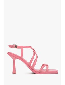 Women's Pink Strappy Stiletto Sandals Estro ER00113348