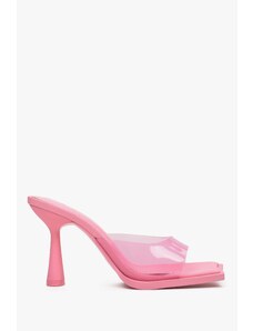 Women's Heeled Mules with a Pink Sole Estro Estro ER00113334