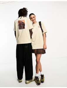 The North Face - NSE - T-shirt unisex oversize pesante color pietra con stampa sul retro-Neutro