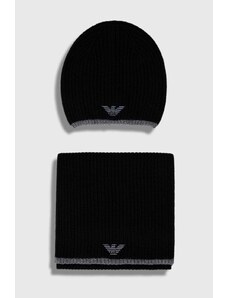 Emporio Armani cappello e sciarpa con aggiunta di lana