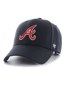47brand cappello con visiera aggiunta di cotone MLB Atlanta Braves B-MVP01WBVRP-NY