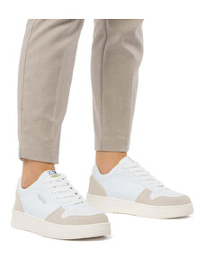 Sneakers alte bianche da donna con dettagli grigi Swish Jeans