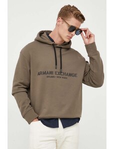 Armani Exchange felpa in cotone uomo con cappuccio