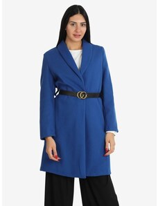 Solada Cappotto Lungo Donna Con Cintura Classico Blu Taglia Unica