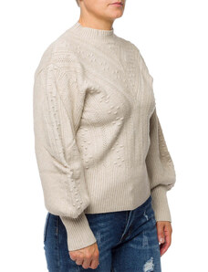 Maglione grigio a collo alto da donna Swish Jeans