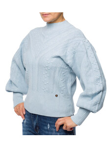 Maglione azzurro a collo alto da donna Swish Jeans
