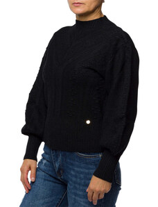 Maglione nero a collo alto da donna Swish Jeans