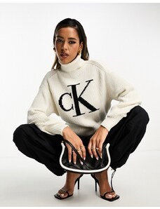 Calvin Klein Jeans - Maglione ampio bianco