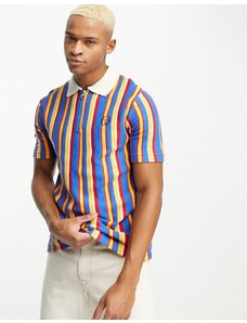 Sergio Tacchini - Nencio - Polo in maglia a righe arcobaleno con zip-Multicolore
