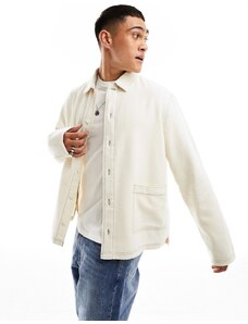 ASOS DESIGN - Camicia oversize bianco sporco in flanella spazzolata