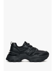 Women's Black Low-Top Sneakers on a Chunky Platform ES8 ER00112608