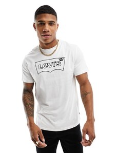 Levi's - T-shirt con logo batwing bianca-Bianco