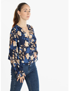 Unique Camicetta Donna Con Scollo a V Bluse Blu Taglia Unica