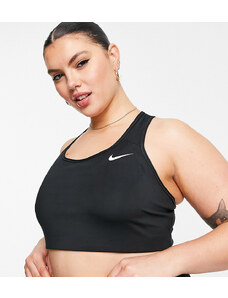 Nike Training Plus - Reggiseno nero non imbottito con logo Nike