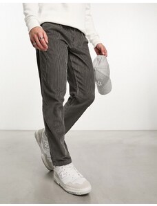 ASOS DESIGN - Pantaloni affusolati grigi in tessuto a coste-Viola