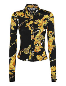 Camicia nera con stampa chain couture versace jeans couture hal213 40