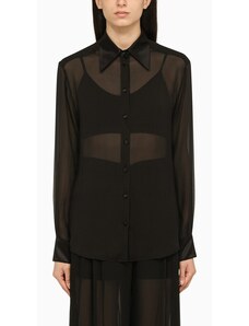 Dolce&Gabbana Camicia semi-trasparente nera