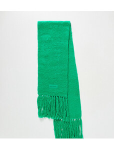 COLLUSION Unisex - Sciarpa in maglia soffice verde con logo