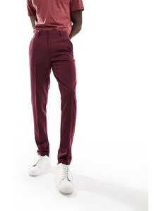 ASOS DESIGN - Pantaloni skinny eleganti bordeaux-Rosso