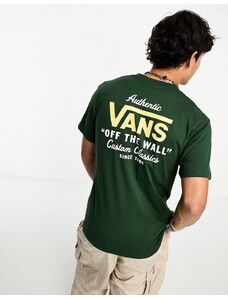 Vans - Holders Street Classic - T-shirt verde con stampa sul retro