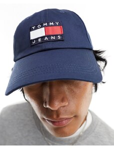 Tommy Jeans - Heritage - Cappello color navy con logo a bandiera-Blu navy