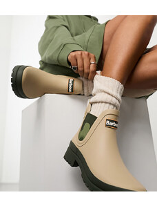 Esclusiva Barbour x ASOS - Mallow - Stivali da pioggia bassi color avena/mimetici-Verde