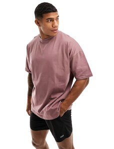 ASOS 4505 Icon - T-shirt da allenamento oversize rosa in tessuto quick dry con logo