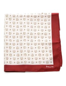 Pollini foulard quadrato donna con stampa heritage avorio bordeaux