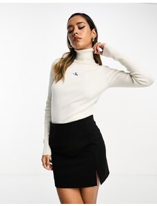 Calvin Klein Jeans - Maglione dolcevita bianco con logo