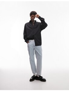 Topman - Camicia elegante super oversize a maniche lunghe nera-Nero
