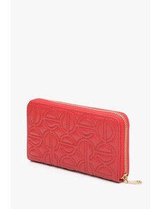 Women's Red Leather Continental Wallet Estro ER00113672