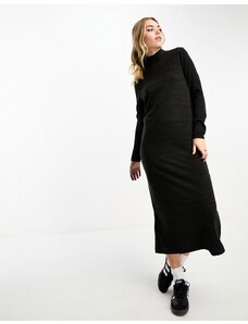 Vero Moda - Vestito dolcevita lungo in maglia nero