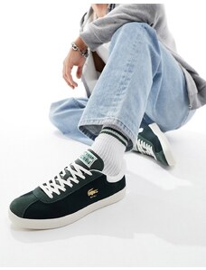 Lacoste - Baseshot - Sneakers verdi in camoscio-Verde