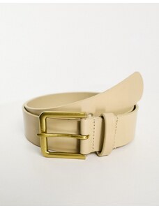 ASOS DESIGN - Cintura elegante in pelle écru-Neutro