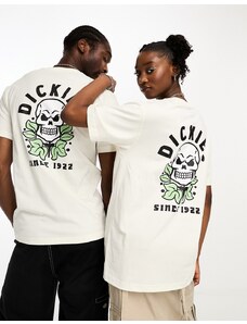 Dickies - Weyers - T-shirt bianco sporco con stampa di teschio sul retro