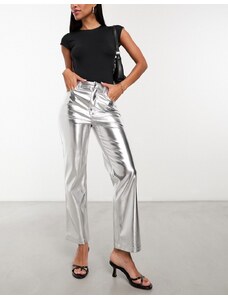 Never Fully Dressed - Pantaloni in similpelle PU argento metallizzato