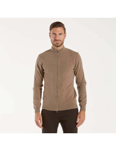 Daniele Fiesoli maglione beige zip frontale