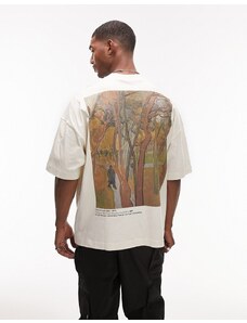 Topman - T-shirt super oversize bianca con stampa "Saint Pauls" in collaborazione con il Van Gogh Museum-Bianco