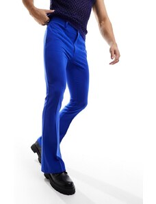 ASOS DESIGN - Pantaloni skinny eleganti a zampa blu